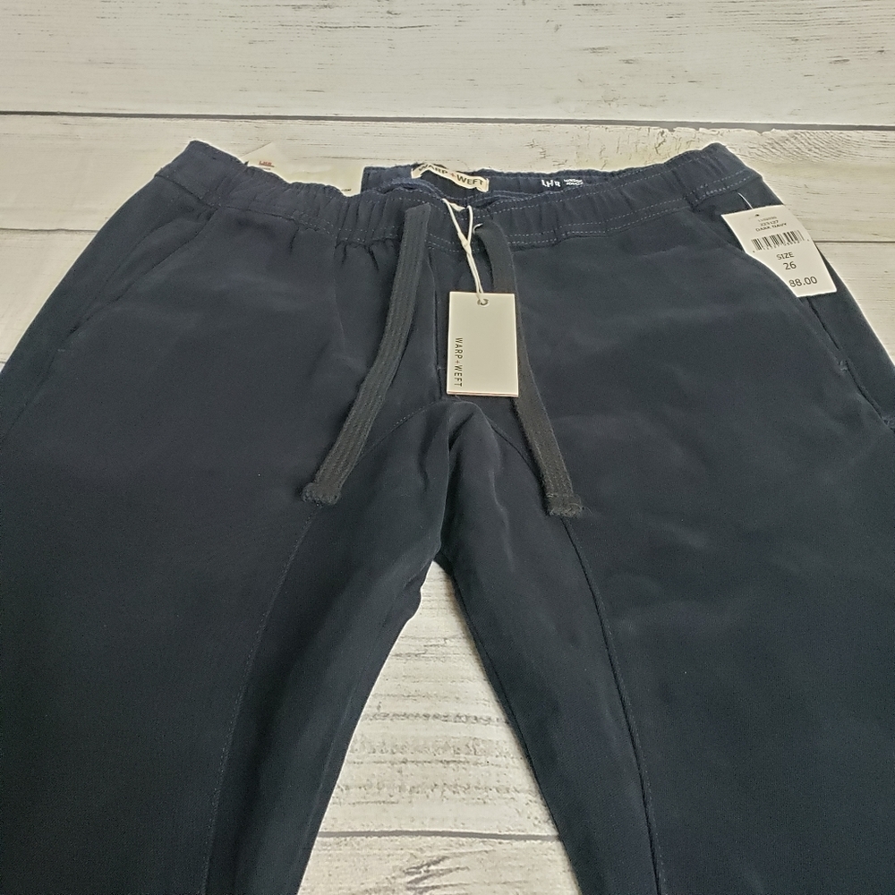 NWT Warp + Weft Blue LHR London Navy Blue Joggers Women's‎ 26